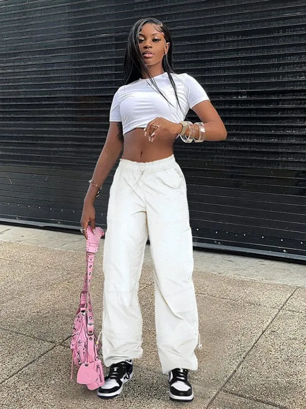GYPSY GIRL - Loose Multi-Pocket Straight Cargo Pants