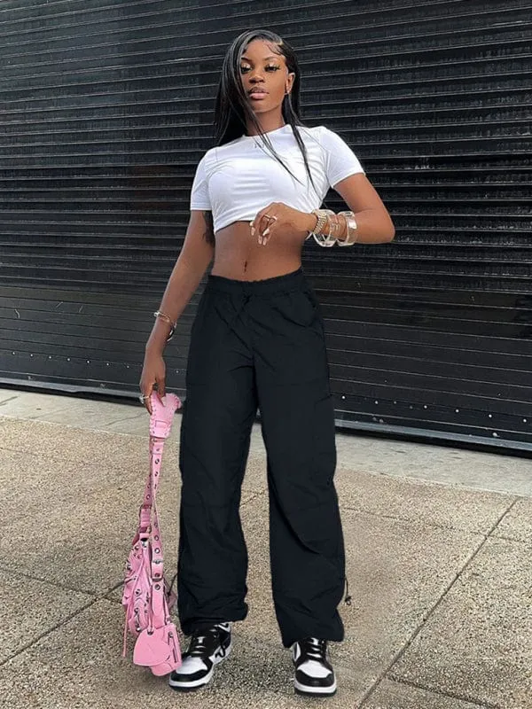 GYPSY GIRL - Loose Multi-Pocket Straight Cargo Pants