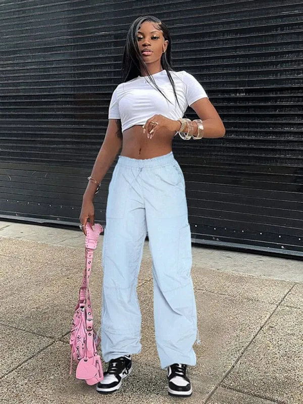 GYPSY GIRL - Loose Multi-Pocket Straight Cargo Pants