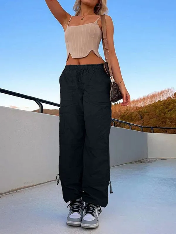 GYPSY GIRL - Loose Multi-Pocket Straight Cargo Pants