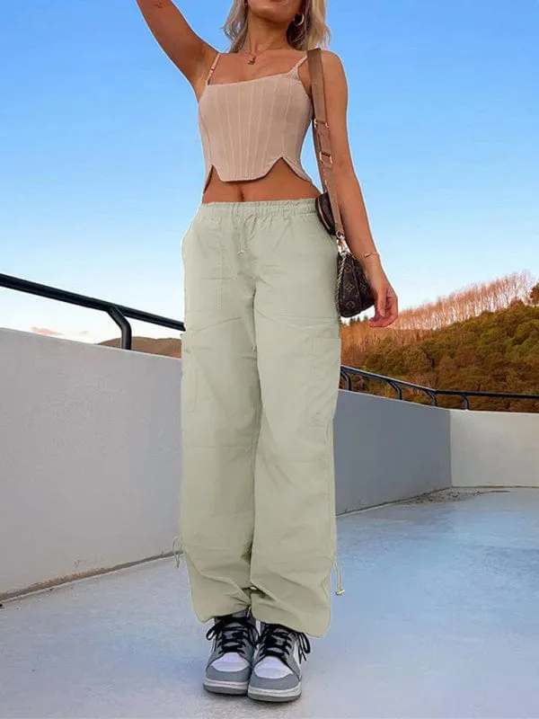 GYPSY GIRL - Loose Multi-Pocket Straight Cargo Pants