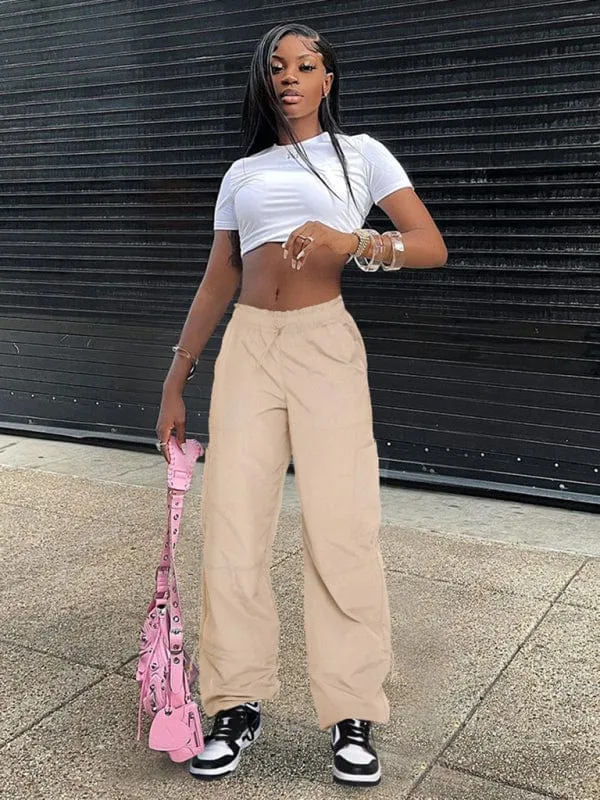GYPSY GIRL - Loose Multi-Pocket Straight Cargo Pants