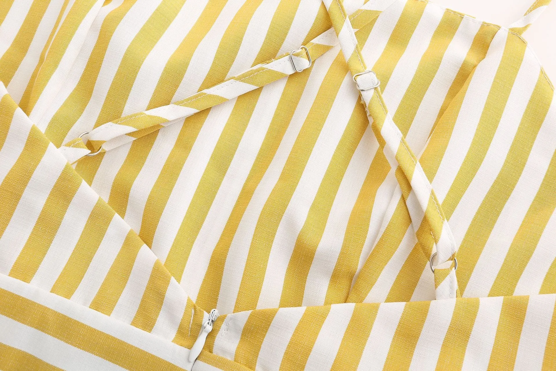 Halter Striped Skirt Sexy Open Back Irregular Dress