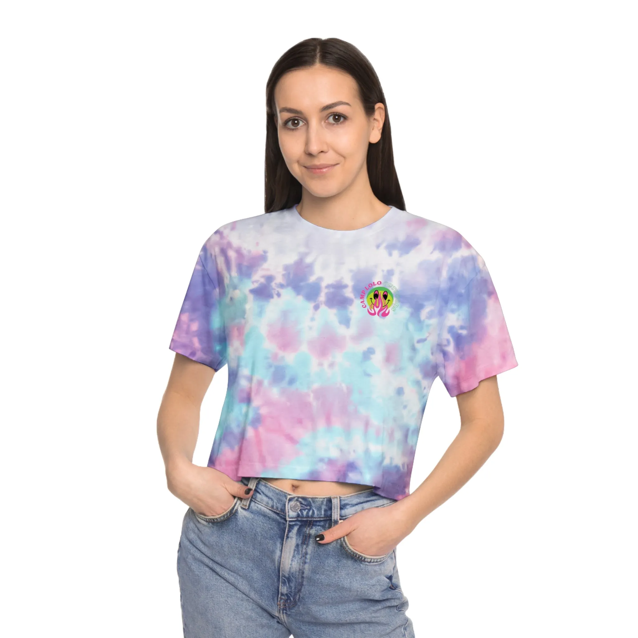Happy Camper Tie-Dye Crop Tee