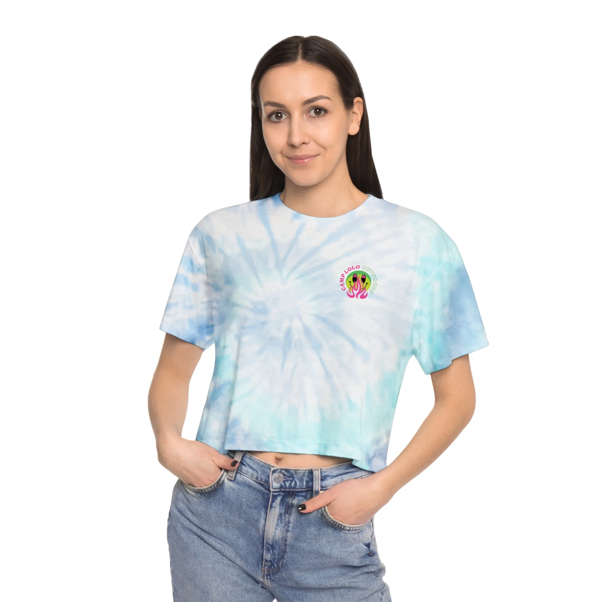 Happy Camper Tie-Dye Crop Tee
