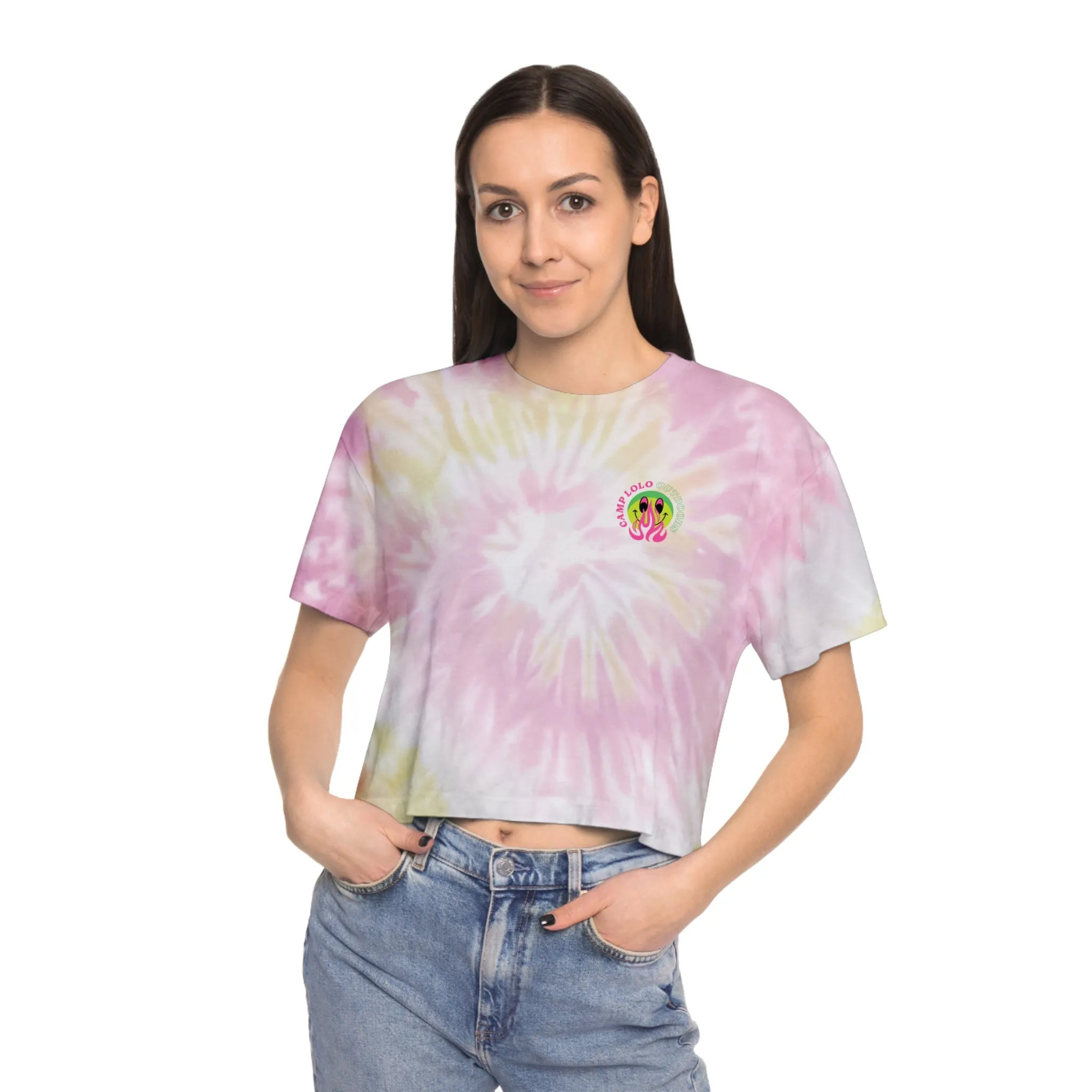 Happy Camper Tie-Dye Crop Tee