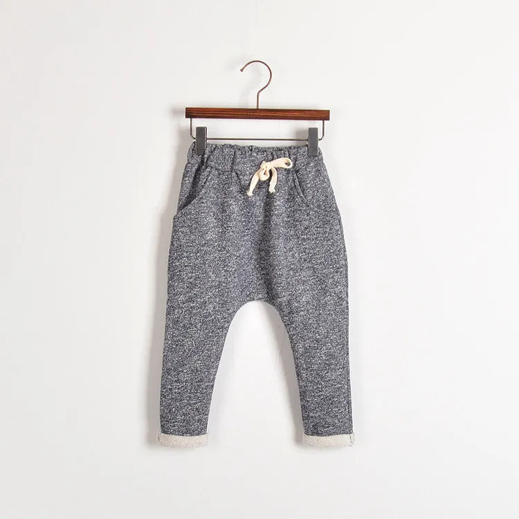 Harem Capris Pants For Age 2-10 Cute Candy Color Terry Child Clothing Solid Kids Children Long Pants