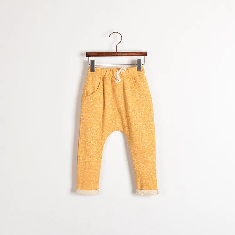 Harem Capris Pants For Age 2-10 Cute Candy Color Terry Child Clothing Solid Kids Children Long Pants