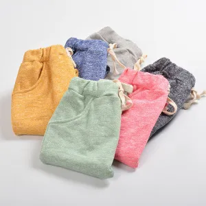 Harem Capris Pants For Age 2-10 Cute Candy Color Terry Child Clothing Solid Kids Children Long Pants
