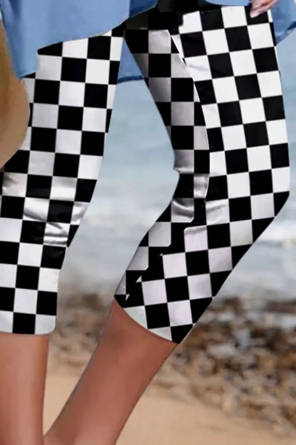 Hazel Blues® |  Checkered Skinny Capris