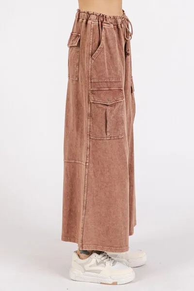 Hazel Blues® |  Mittoshop French Terry Cargo Wide Leg Pants