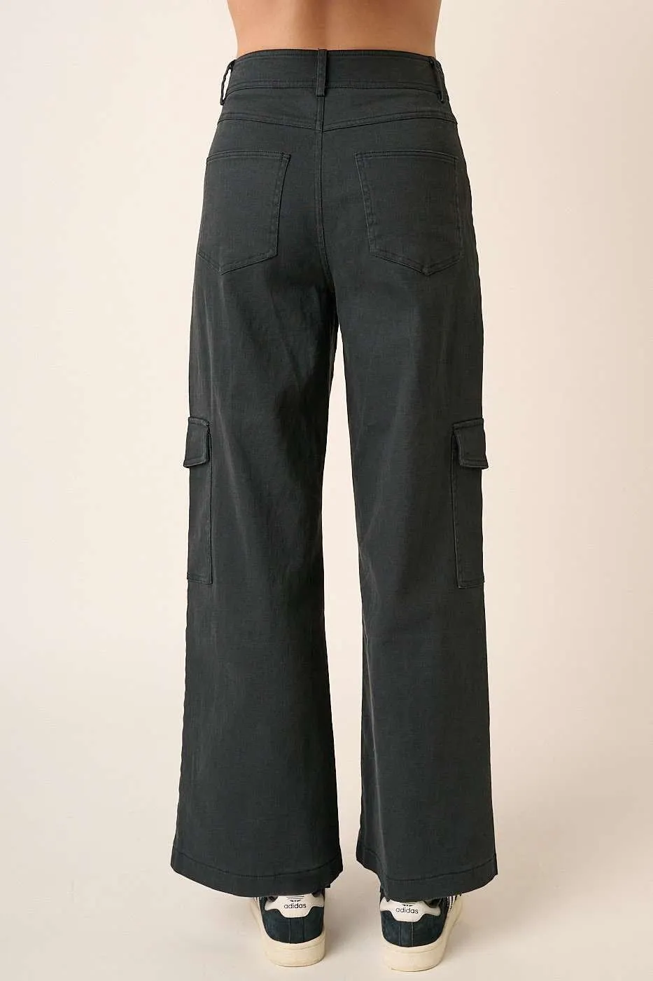 Hazel Blues® |  Mittoshop Wide Leg High Waist Pants with Cargo Pockets