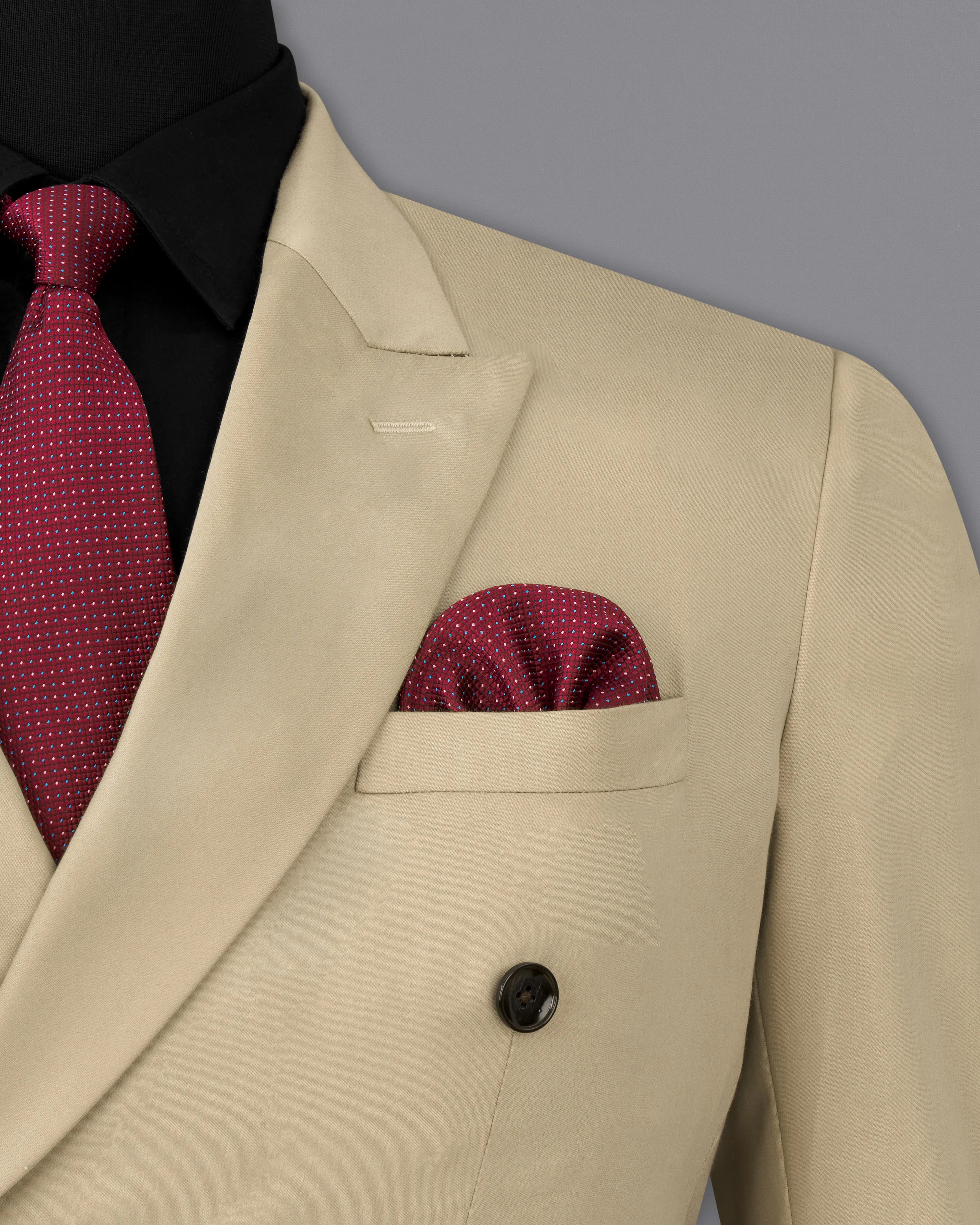 Hazelnut Wool Blend Double Breasted Blazer
