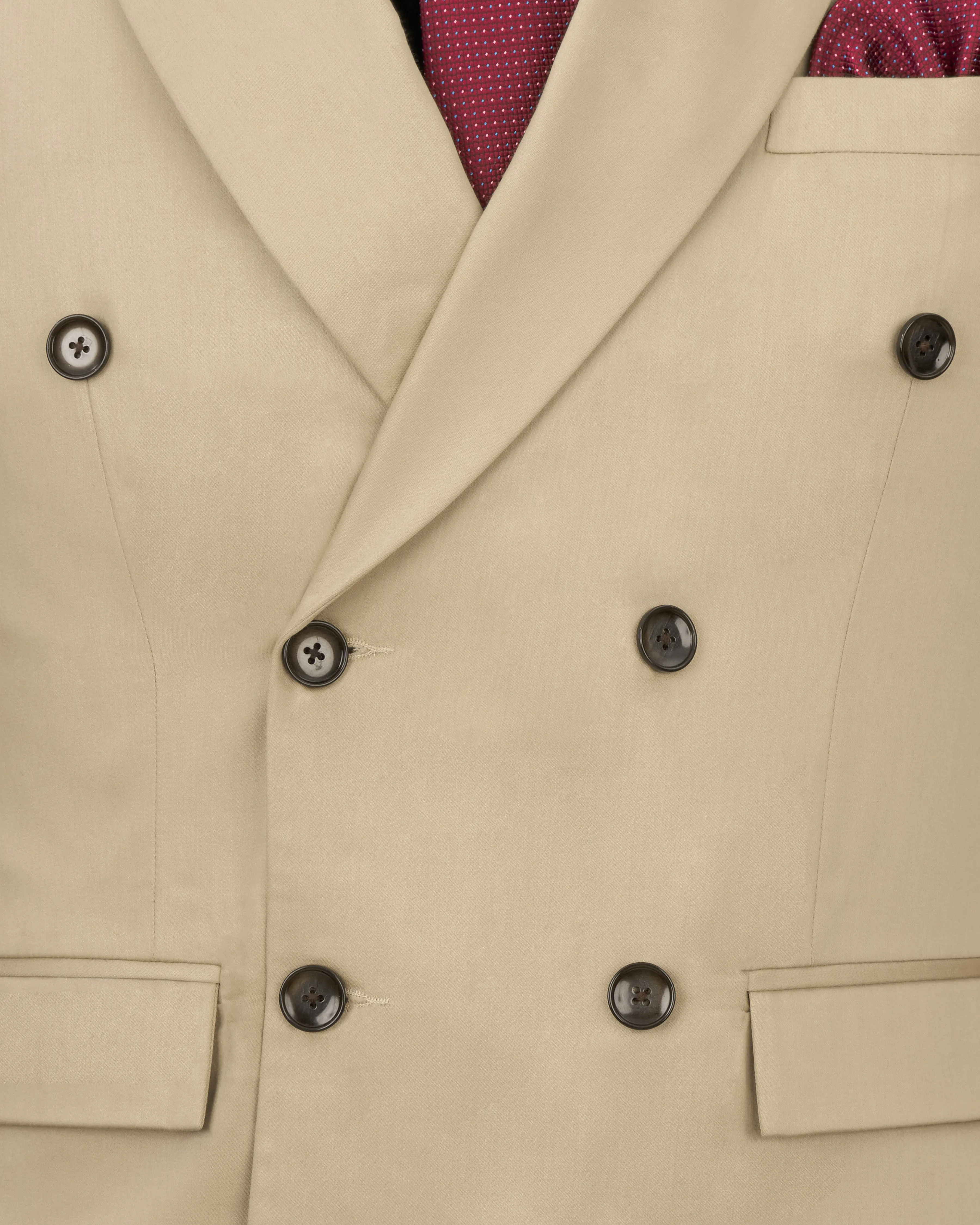 Hazelnut Wool Blend Double Breasted Blazer