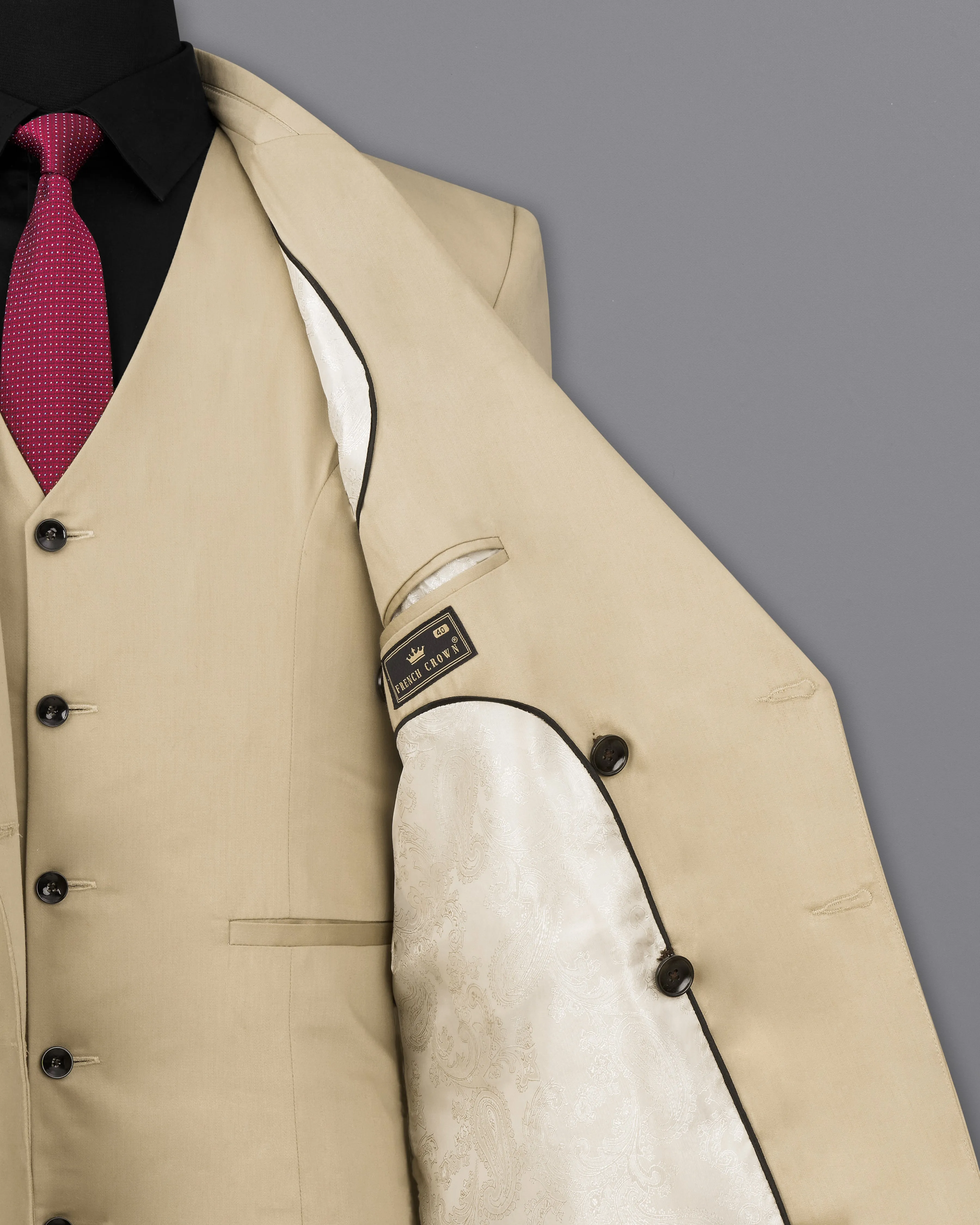 Hazelnut Wool Blend Double Breasted Blazer