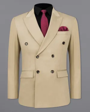 Hazelnut Wool Blend Double Breasted Blazer