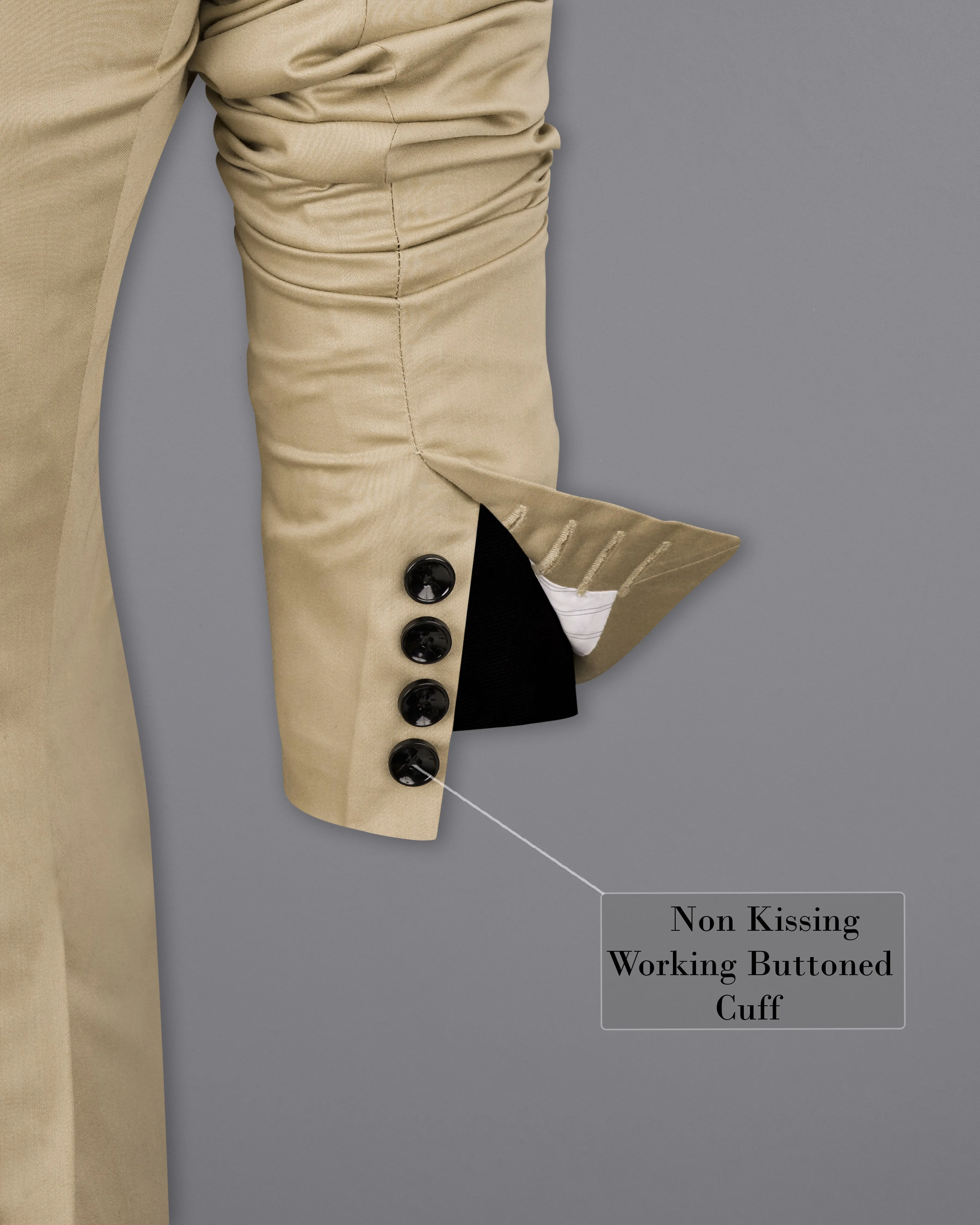 Hazelnut Wool Blend Double Breasted Blazer