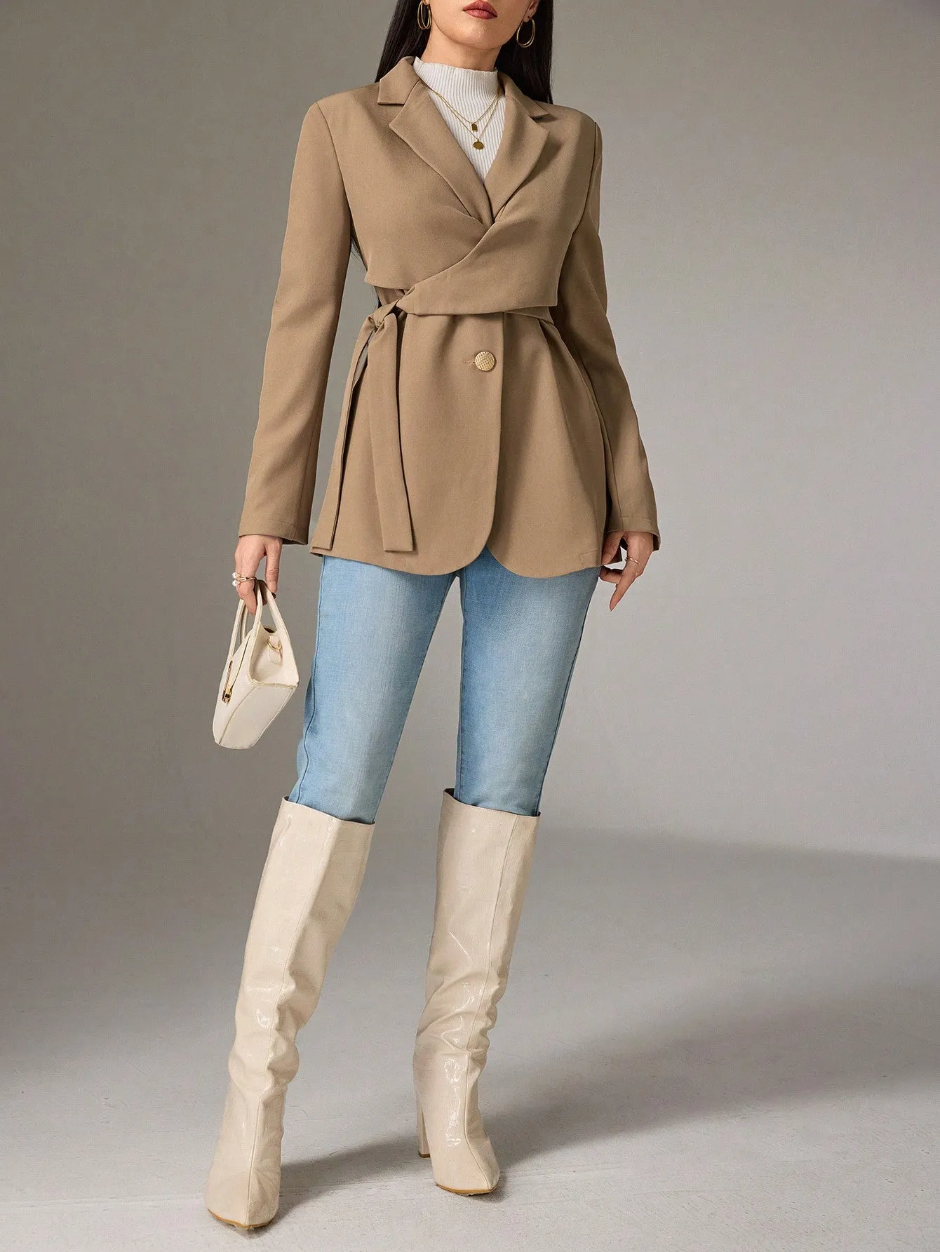 Heiryn Chaqueta de traje larga para mujer  CR
