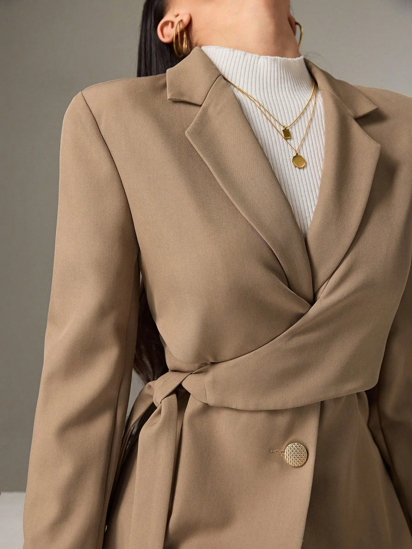 Heiryn Chaqueta de traje larga para mujer  CR