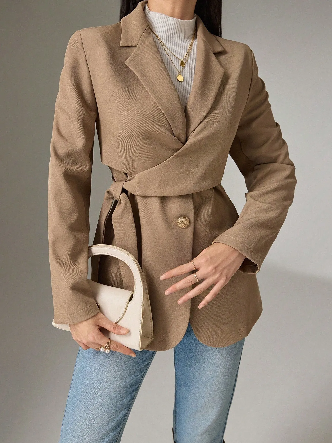 Heiryn Chaqueta de traje larga para mujer  CR
