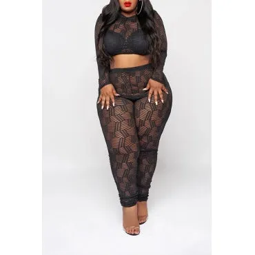 Her Plus Size Peek-A-Boo Pant Set