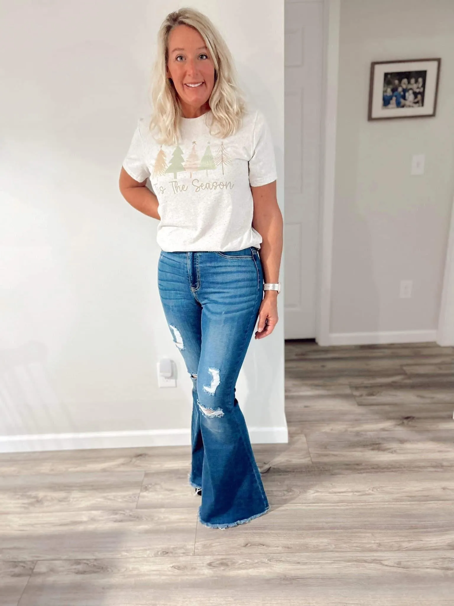 High rise denim bell bottoms