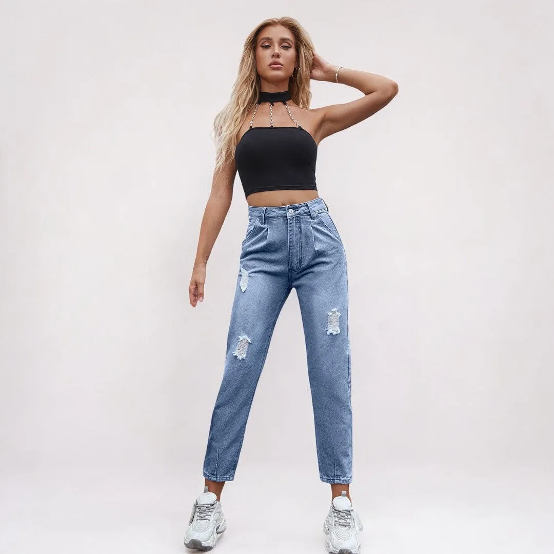 High Waist Straight Loose Wide Leg Jeans
