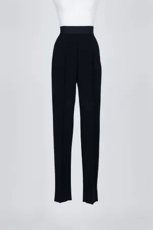 HIGH-WAISTED KNIT TROUSERS