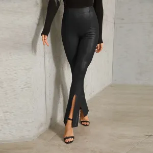 High-waisted Stretch Bell Bottoms Split Pants Plus Size