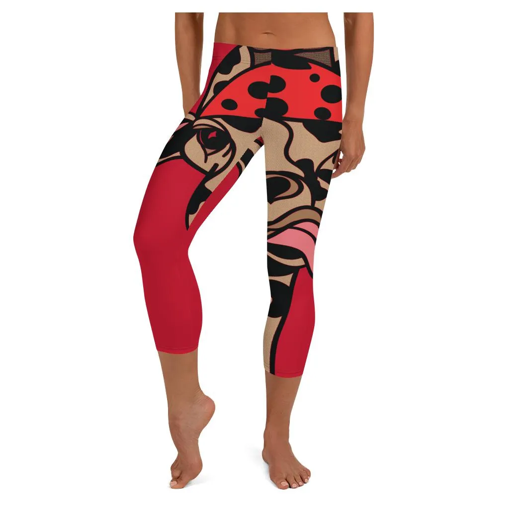 Hipster Giraffe Flaming Capris