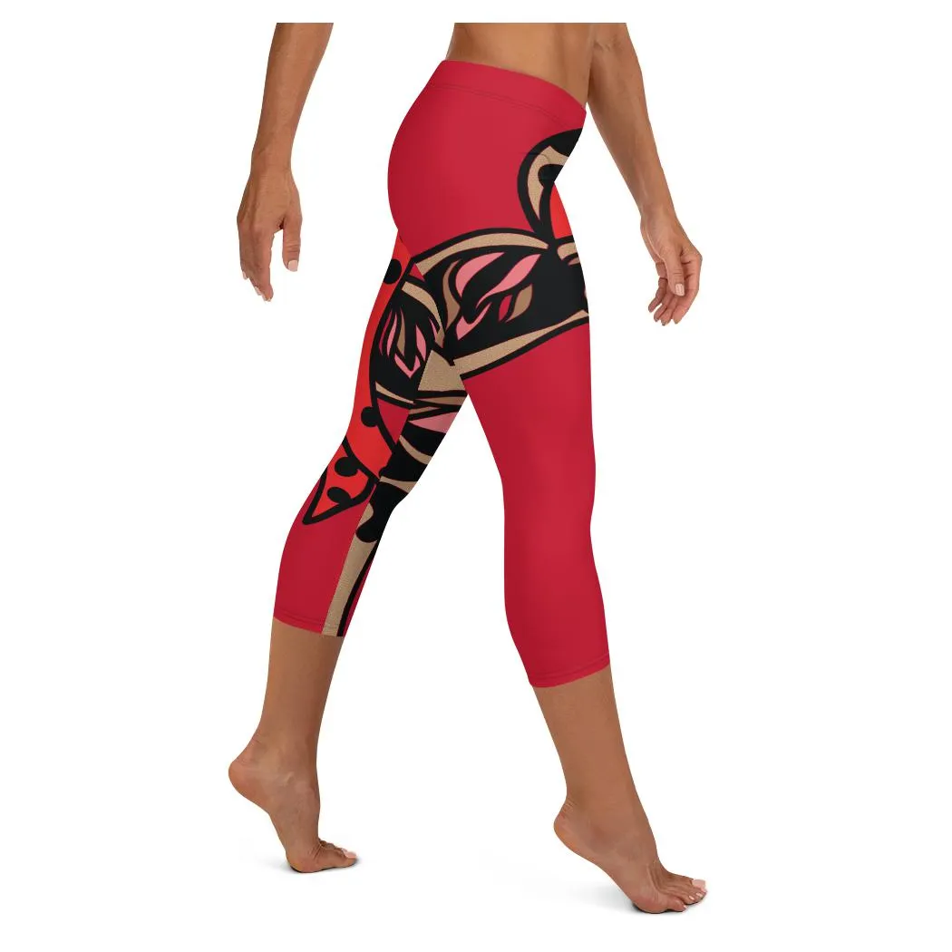 Hipster Giraffe Flaming Capris