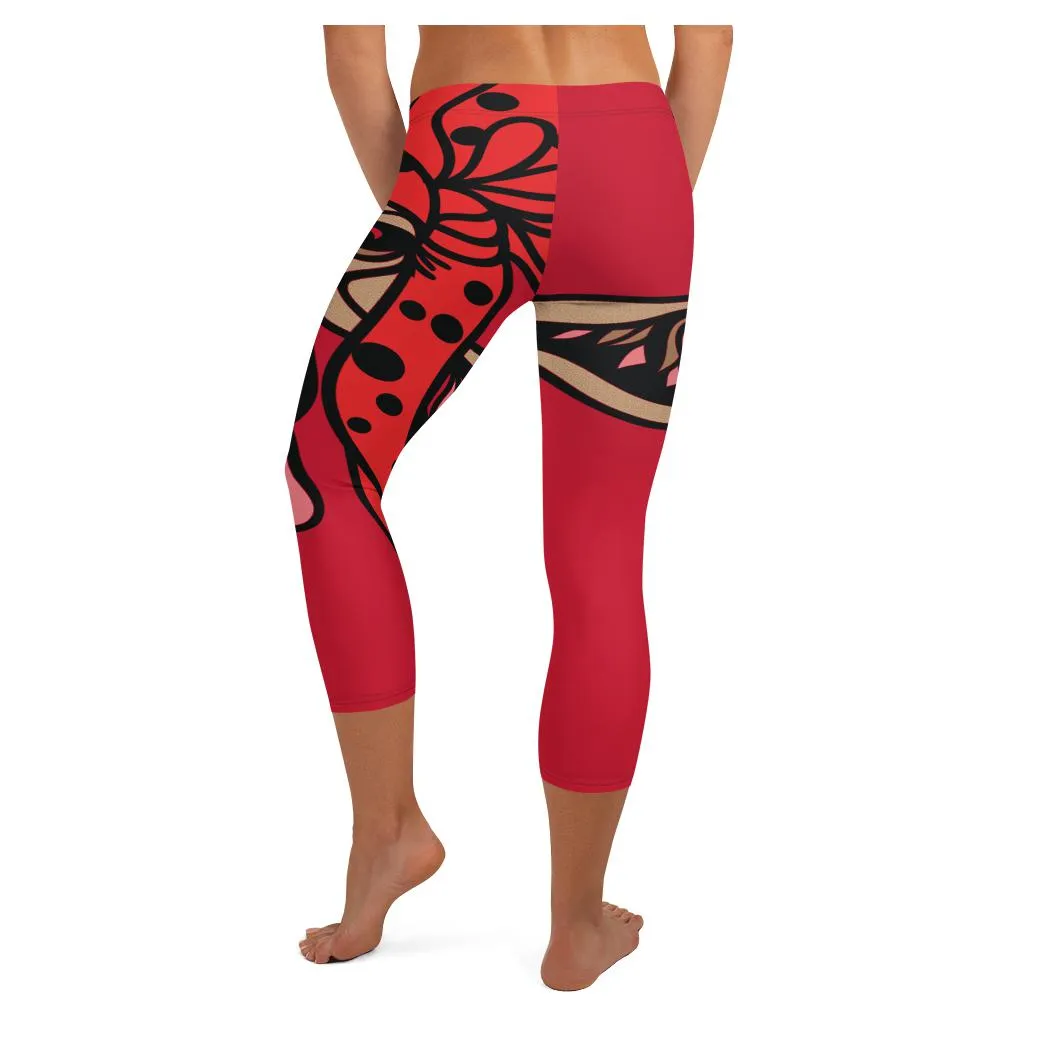 Hipster Giraffe Flaming Capris
