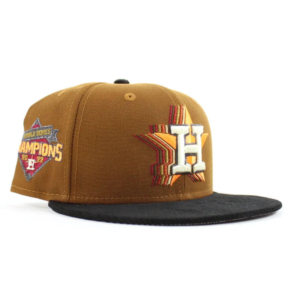 Houston Astros World Series Champions 2022 New Era 59Fifty Fitted Hat (Toasted Peanuts Corduroy Gray Under Brim)