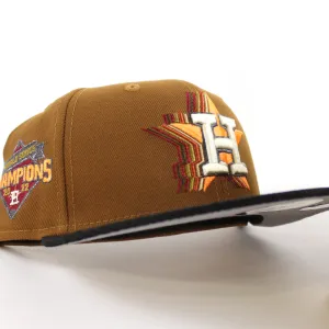 Houston Astros World Series Champions 2022 New Era 59Fifty Fitted Hat (Toasted Peanuts Corduroy Gray Under Brim)