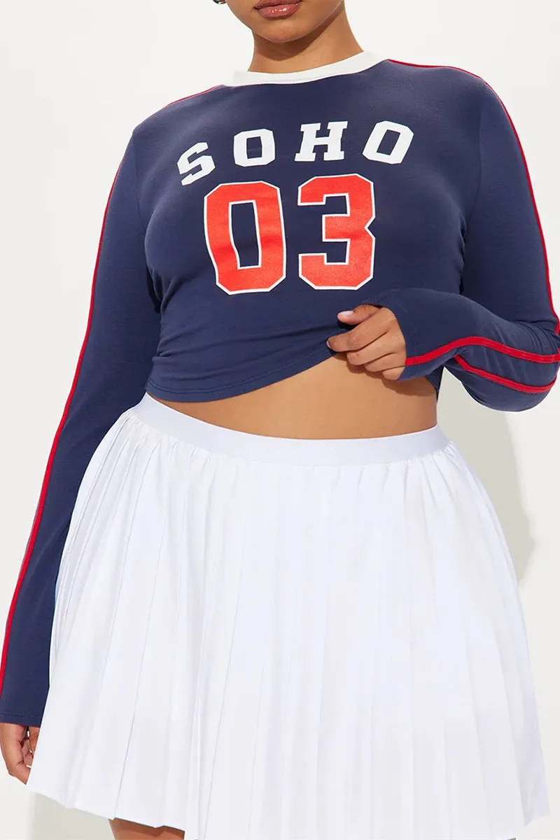 HTT1158 Soho Varsity Crop Top