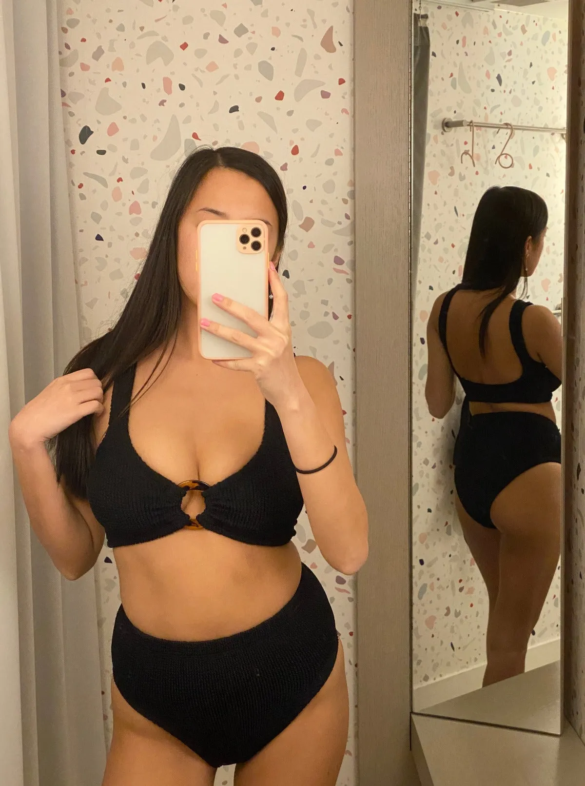 Hunza G: Nadine High-Waisted Bikini Set - Black