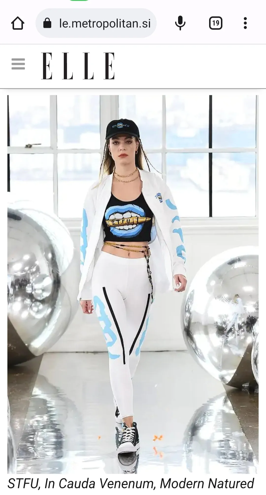 Ice Blue Logo Fitted Crop Top - Black