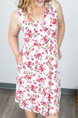 IN STOCK Taryn Sleeveless Midi Dress - White Floral FINAL SALE