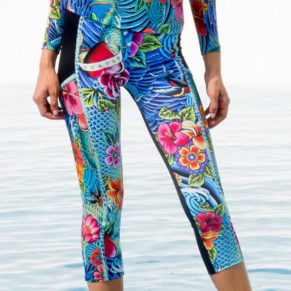 INKED BABE - Mesh Panel Capri
