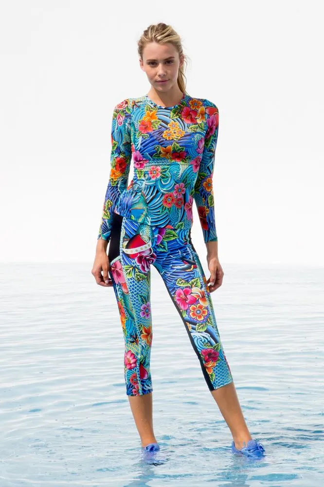 INKED BABE - Mesh Panel Capri