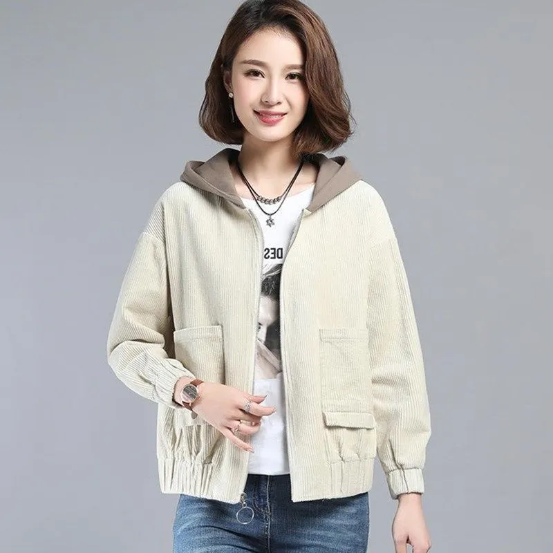 INSTOCK-women's short fashion winter loose hooded cardigan