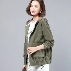 INSTOCK-women's short fashion winter loose hooded cardigan