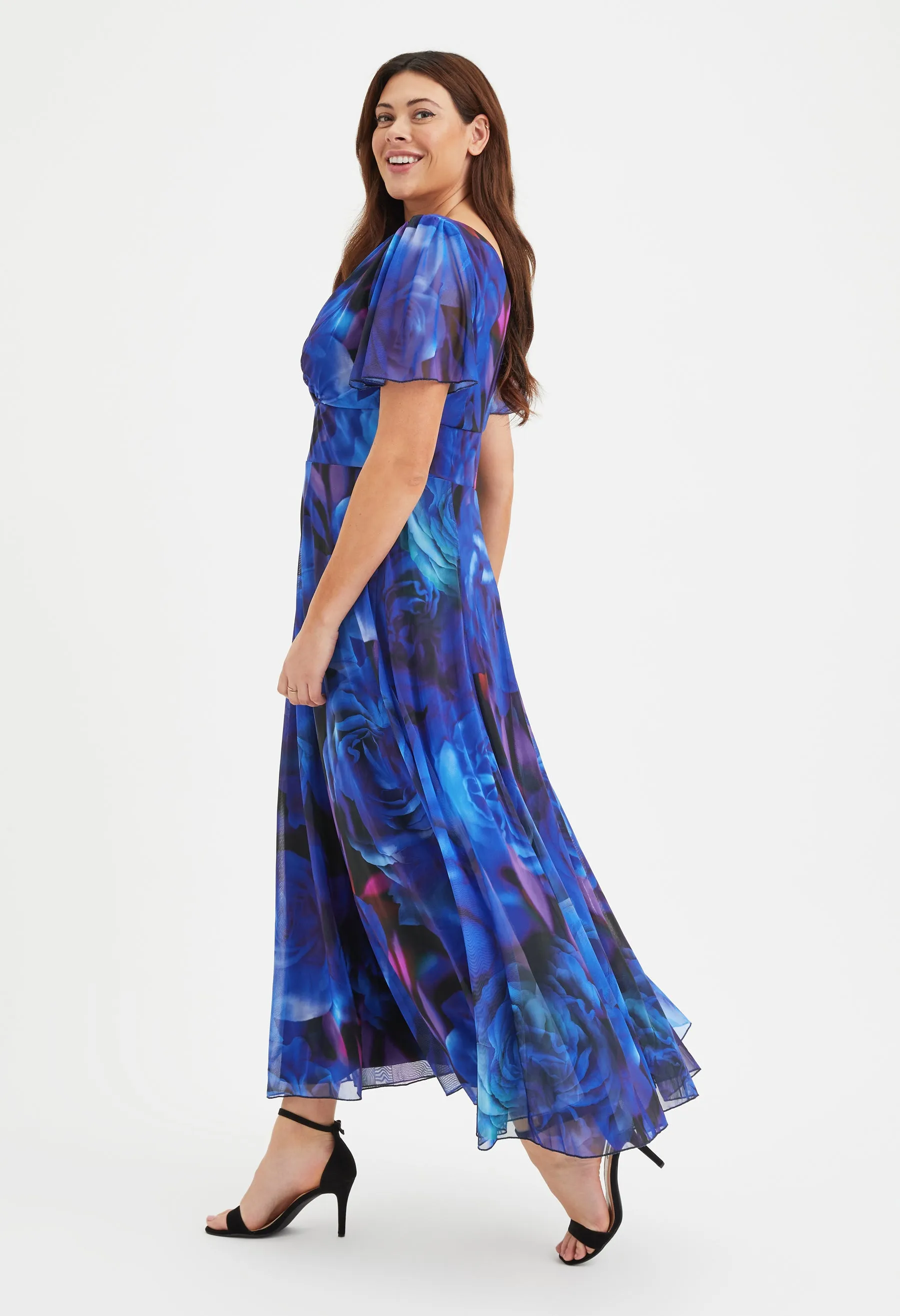 Isabelle Curve  Angel Sleeve Maxi Dress