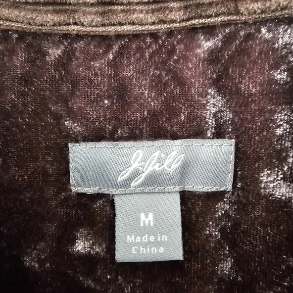 J. Jill Corduroy Button Down Jacket with Velvet Collar