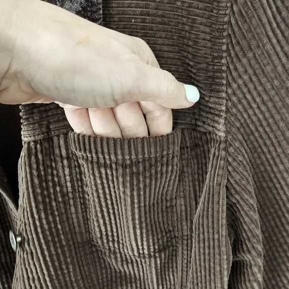 J. Jill Corduroy Button Down Jacket with Velvet Collar