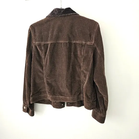 J. Jill Corduroy Button Down Jacket with Velvet Collar