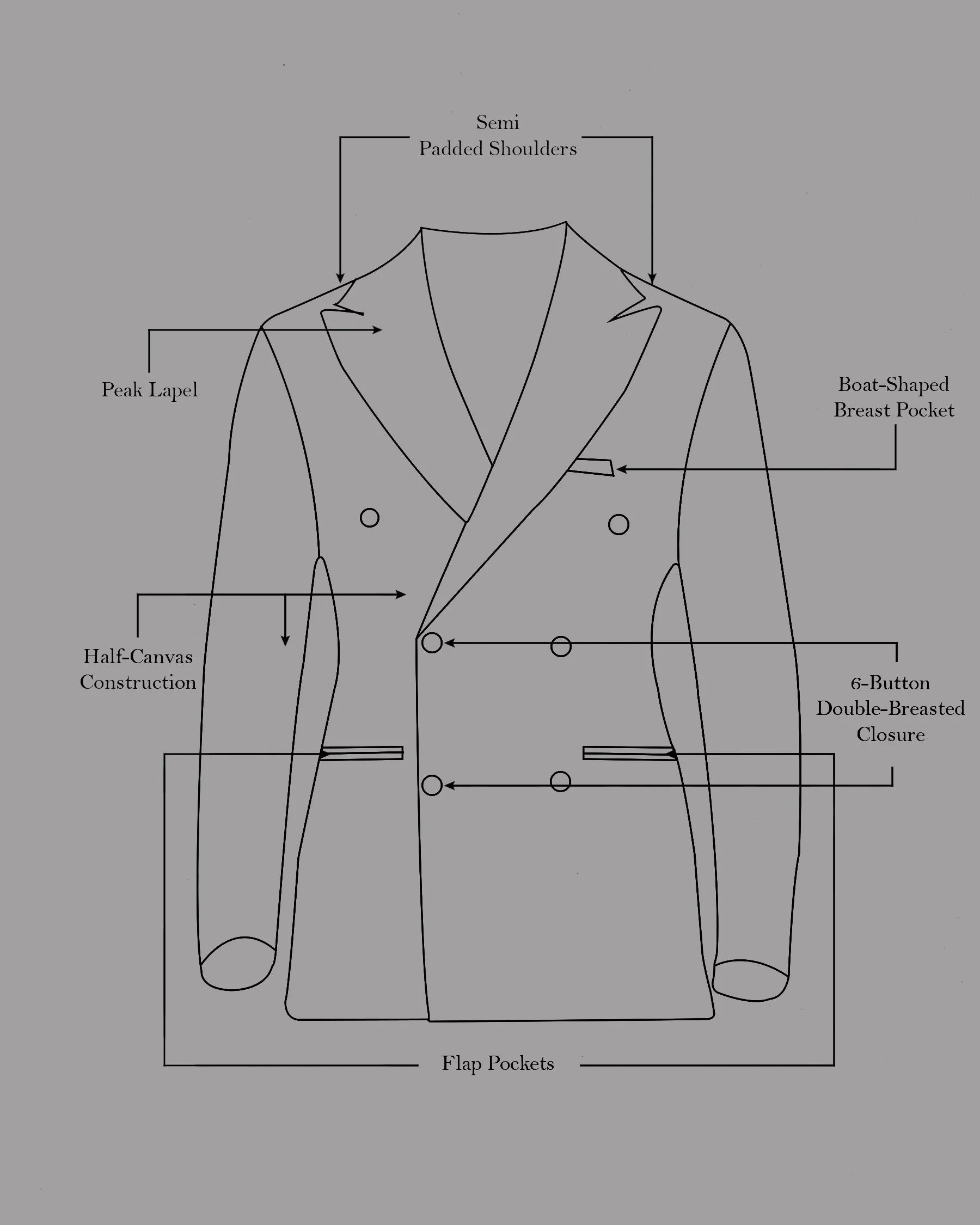 Jade Black with Red Striped Woolrich Double Breasted Blazer