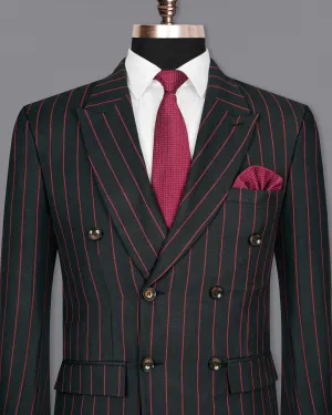 Jade Black with Red Striped Woolrich Double Breasted Blazer