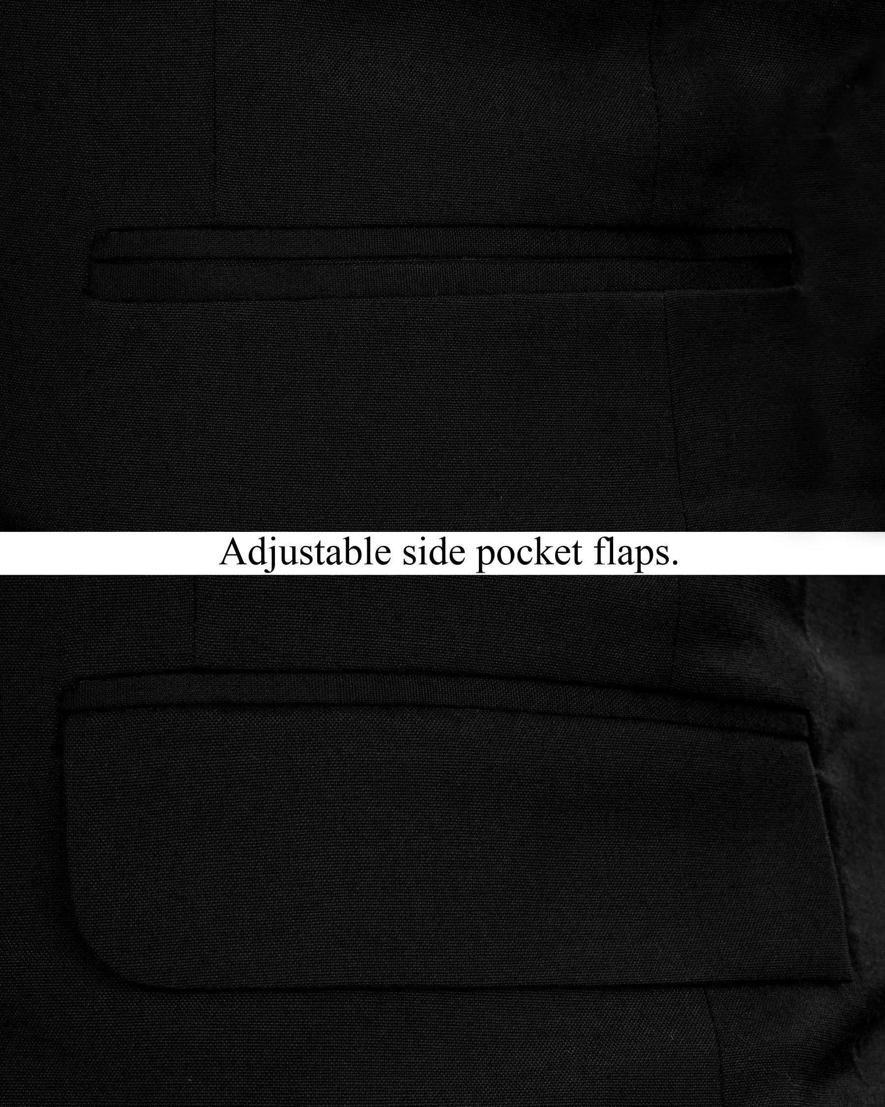 Jade Black Wool Rich Hand Crafted Designer Tuxedo Blazer