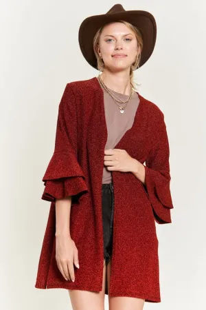 Jade By Jane Glitter bell sleeve kimono style cardigan PLUS